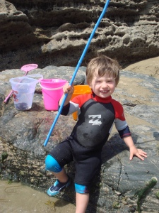 Beach & Bucket - what more does a boy need!